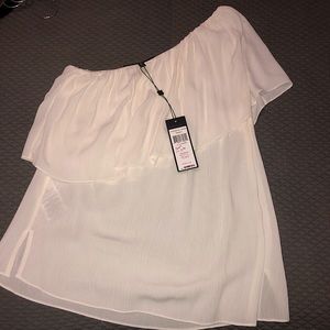 NWT One Shoulder White BCBG Top